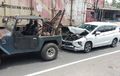 Seruduk Bak Belakang Truk, Bodi Depan Mitsubishi Xpander Ini Langsung Remek