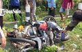 Honda Karisma Dipecut Supra X Dari Arah Berlawanan, Kondisi Akhir Nyangkut Bak Rongsokan