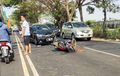 Kelakuan Brio Melambung Lewati Dua Garis Jejer di Jalan, Bikin Pemotor Mondok di RS