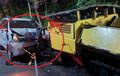 Bodi Depan Toyota Avanza Cacat, Tusuk Robot Kuning Pengaspal Jalan di Banyuwangi