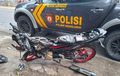 Satria F150 Nyerah Lawan Kendaraan Tak Sepadan, Wajah Sampai Kanlpot Acak-acakan