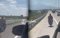Emak-emak Bawa Supra Melenggang Santai di Tol Solo-Jogja, Begini Caranya Keluar Tol