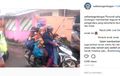 Miris! Seorang Ibu Naik Motor Berlima Bareng Anak-anaknya