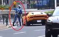 Super Keren, Video Polisi Pakai Sepeda Ontel Kejar dan Tilang Lamborghini Huracan 