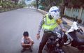Kebawa Perasaan, Ditanya Polisi, Bocah SD Bermotor Langsung Mewek 