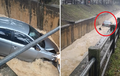 Kecelakaan Nyemplung ke Selokan, Toyota Vios Hanyut Kayak Perahu Kertas