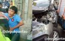 Suzuki Ertiga Ringsek, Satu Pria Merintih Terjepit Bodi dan Tembok, Ulah Truk Tak Kuat Nanjak