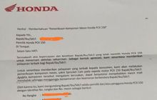 Begini Isi Lengkap Surat Recall Honda PCX 150 yang Diterima Konsumen