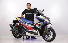 Yamaha Aerox Dengan Konsep Gundam Juara Best Decal di Customaxi Solo