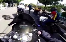 Sunmori Berujung Aksi Kekerasan di Jakarta, Pengendara Honda CBR250RR Dijegal Paspamres, Langsung Tersungkur