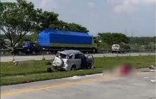 Toyota Rush Ringsek di Tol Cipali, Teronggok di Tengah Jalan Isi Kabin Berceceran, Videonya Bikin Merinding