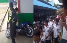 Disoraki Ratusan Pelajar, Video Dua Polisi Angkut Motor Siswa dari Sekolah Bikin Heboh Netizen, Begini Fakta Kejadiannya