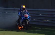 Kiprah Suzuki di MotoGP Jepang 2022 - Diawali Aksi Heroik Para Kru, Pakai Komponen Tanduk Ekor dan Berakhir dengan Motor Terbakar