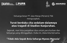 Jasa Marga Berduka Atas Tragedi di Stadion Kanjuruhan, Berharap Insiden Serupa Tak Terjadi Lagi