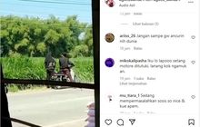 Viral Video Pasangan Kekasih Ribut di Pinggir Jalan, Eh Kok Honda Astrea Malah Jadi Korbannya?