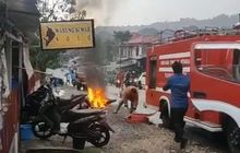 Motor Terbakar di Dekat SPBU BIkin Warga Panik, Saat Sudah Padam Giliran Polisi yang Puyeng, Kenapa Gitu?