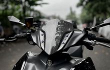 Bikin Ganteng Yamaha Aerox 155 Pakai Visor Carbon , Harga Cuma Segini