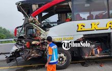 Petaka Maut Bus PO EKA di Tol Solo-Ngawi, Bodi Depan Terpotong Cabut Nyawa Penumpang