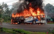 Bus Milik Haji Haryanto Bak Api Unggun di Temanggung, Sopir Truk Misterius Jadi Pahlawan