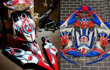 Tren Airbrush Motor Pakai Motif Helm, Berapa Ongkos Ngecatnya?