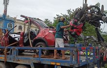 Wuling Alvez Bau Dealer Gepeng dan Terbelah, Sopir Wanita Tewas Tergencet di Dalam Kabin