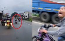 Udah Nggak Melotot Lagi, Pengendara Satria FU Ugal-Ugalan Jadi Kalem Usai Foto Bareng Polisi