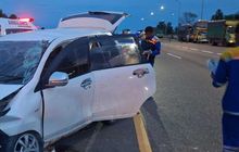 Tertidur Saat Mengemudi, Toyota Avanza Isi 9 Orang Hancur Tewaskan 2 Anggota Keluarga di Tol Permai