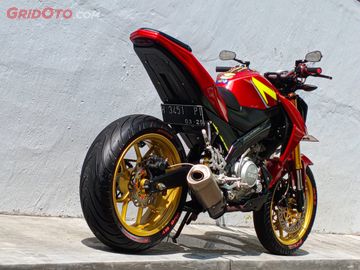 Niat Banget Nih Modifikasi Yamaha V Ixion Tampil Ala Ktm Duke 390 Gridoto Com