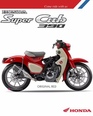 Honda Super Cub Bermesin 390 cc Rangka Tubular Kaki Kaki Padet
