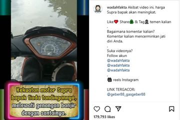 Honda Supra Bapak Terobos Genangan Banjir, Mekanik AHASS Angkat ...