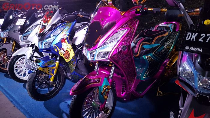 Yamaha Lexi dengan corak airbrush motif Bali