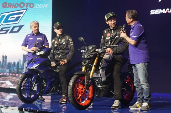 Valentino Rossi dan Maverick Vinales turut meriahkan acara peluncuran Yamaha New MX-King dan MT-15