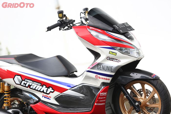 Modifikasi Honda PCX 150 Livery Honda ASBK Santo Motoshop