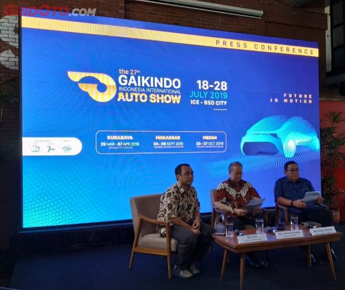 Gabungan Industri Kendaraan bermotor  Indonesia (GAIKINDO) melangsungkan press conference untuk GIIAS 2019 the Series di kawasan SCBD, Jakarta