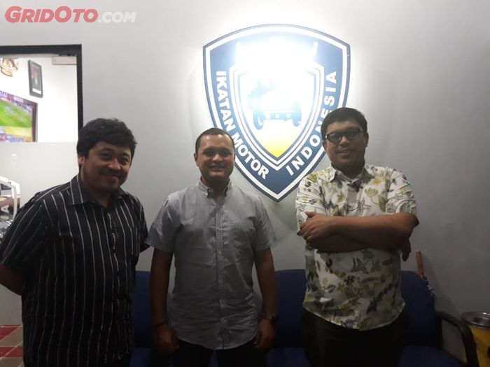 Pengurus E-Motorsport IMI. (ki-ka): Mada Andika, Rizal Sungkar, dan Indra Feryanto