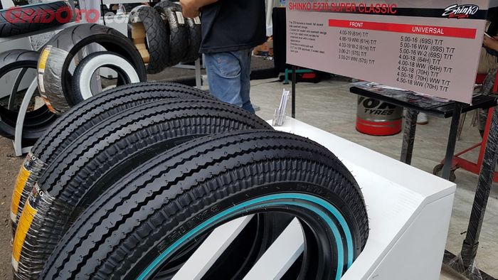Contoh ban Shinko Tires tipe classic dan ukuran yang tersedia