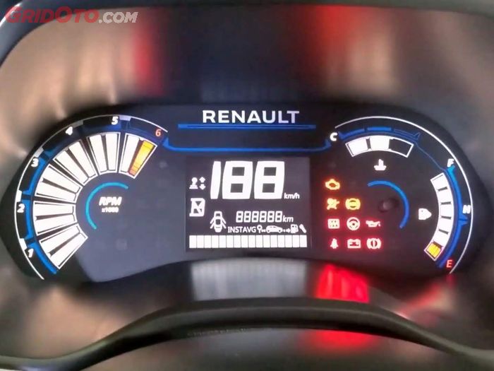 Panel instrumen Renault Triber yang sudah full digital