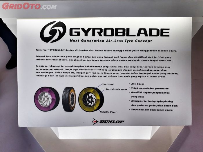Penjelasan mengenai Gyroblade, ban concept lansiran Dunlop