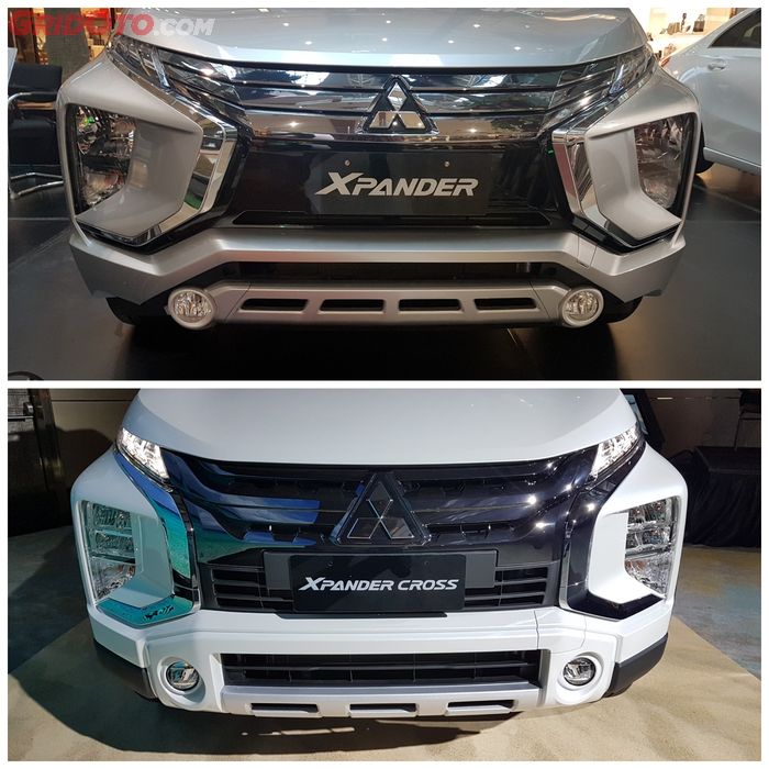Bentuk bumper dan lampu depan Mitsubishi Xpander Cross vs Xpander
