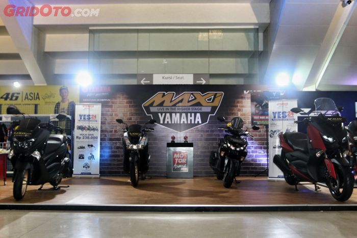 Booth Yamaha di IIMS Motobike 2019 di Istora Senayan, Jakarta Selatan