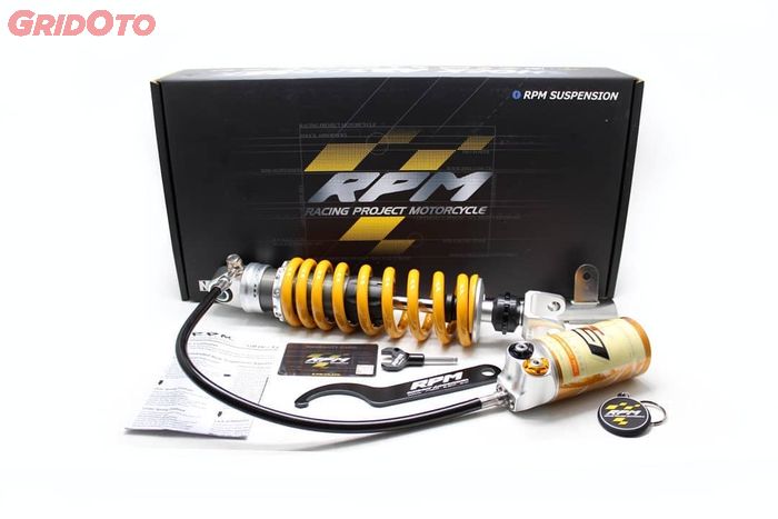 Paket shockbreker belakang RPM untuk Ninja 250 Fi. Ada 4 settingan adjustable.