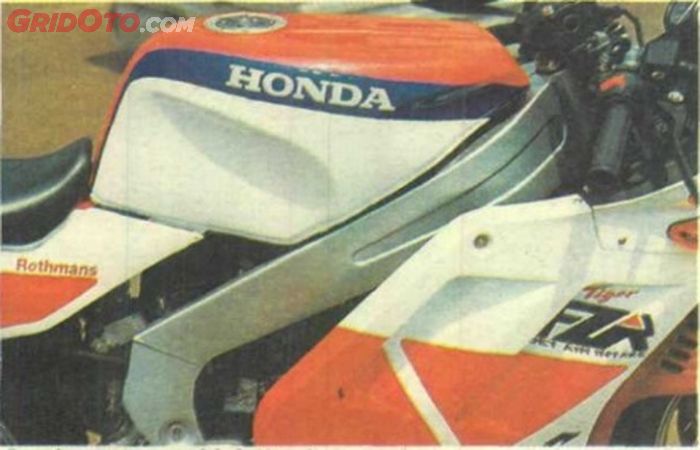 Dibuatkan rangka deltabox dan pakai bodi Yamaha FZR 250
