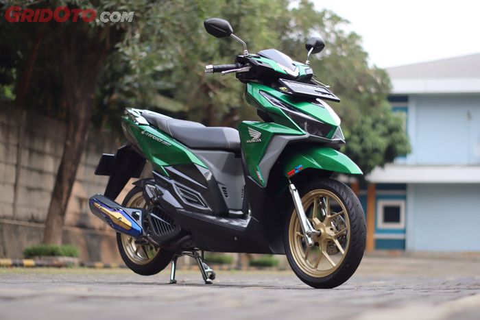 Modifikasi Honda Vario 125 berkelir apik ini makan biaya 10 jutaan sob.