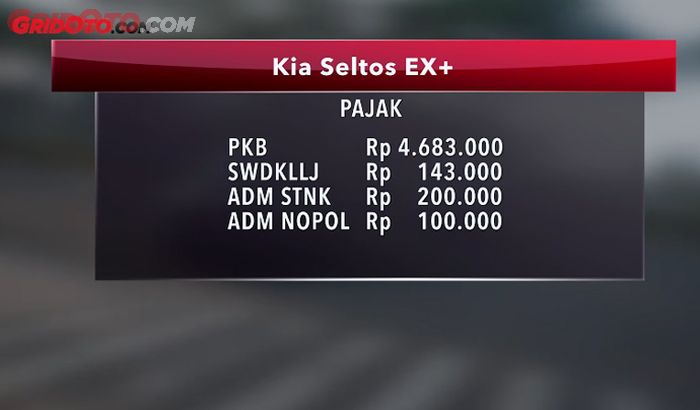 Pajak tahunan Kia Seltos EX+ 