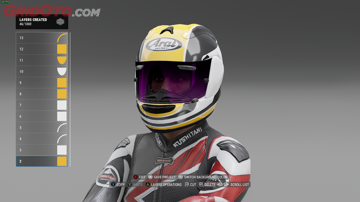 Sobat bisa membuat grafis helm sendiri di Ride 4.