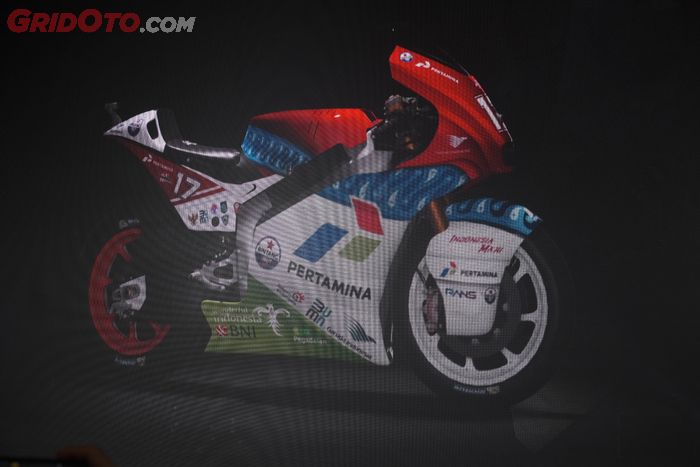 Livery motor balap Moto2 yang akan dipakai Mandalika Racing Team Indonesia pada kejuaraan Moto2 2021.