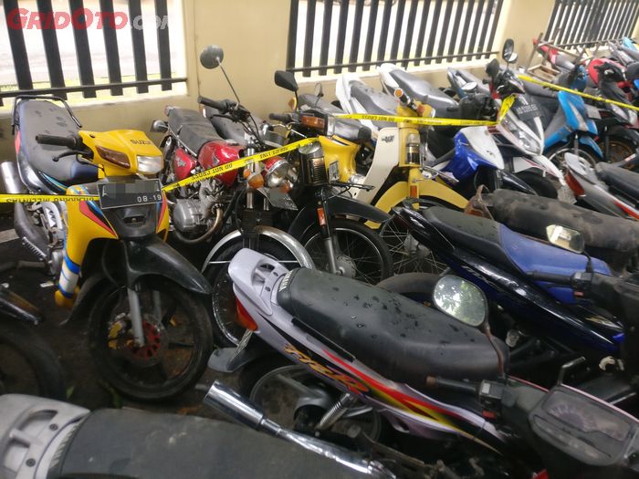 Deretan motor sitaan Polresta Surakarta, sumber motor-motor ini masih dalam penyelidikan polisi