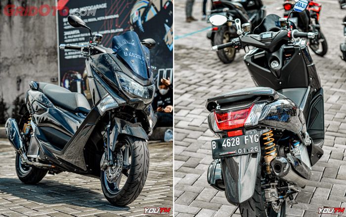 Yamaha NMAX racing look dengan bodi kece berhias karbon kevlar