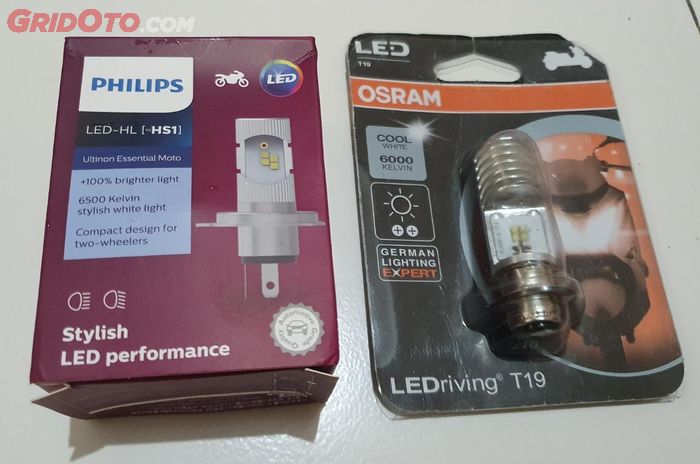 Ilustrasi lampu LED biasa untuk headlamp motor