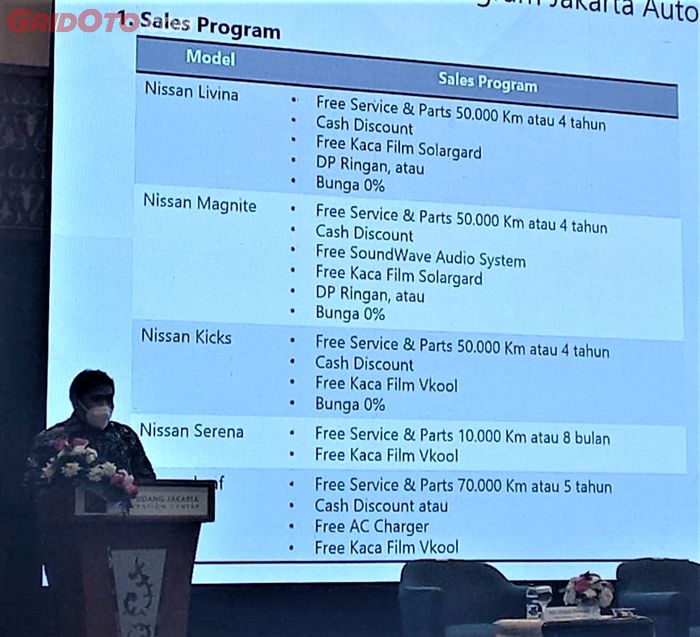 Rincian program penjualan Nissan di Jakarta Auto Week 2022.
